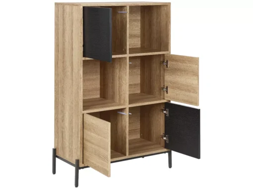 Bibliothèque Bois Clair Et Gris MOINES -Meilleur Meubles Magasin bibliotheque 18253015
