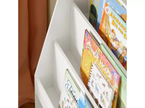 Bibliothèque Pour Enfant, Étagère à Livres 3 Niveaux Avec 2 Boîtes De Rangement, KMB69-W -Meilleur Meubles Magasin bibliotheque 18269485