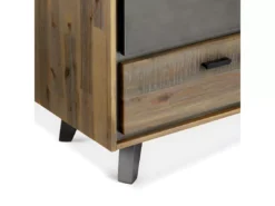 Bibliothèque Malaga Avec 2 Tiroirs Et 3 Niches - Acacia Massif Et MDF - Marron -Meilleur Meubles Magasin bibliotheque 18875295