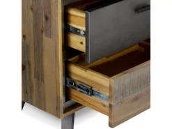 Bibliothèque Malaga Avec 2 Tiroirs Et 3 Niches - Acacia Massif Et MDF - Marron -Meilleur Meubles Magasin bibliotheque 18875297