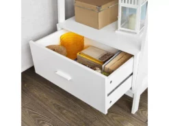 Bibliothèque Étagère Style échelle De 4 Niveaux Et 1 Tiroir Blanc, FRG116-W -Meilleur Meubles Magasin bibliotheque 19156977