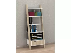 Bibliothèque Étagère De Rangement 5 étagères Avec 1 Tiroir, FRG112-WN -Meilleur Meubles Magasin bibliotheque 19156997