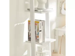 Bibliothèque Étagère Murale Style échelle, Étagère échelle 4 Niveaux- Blanc, FRG15-W -Meilleur Meubles Magasin bibliotheque 19157217