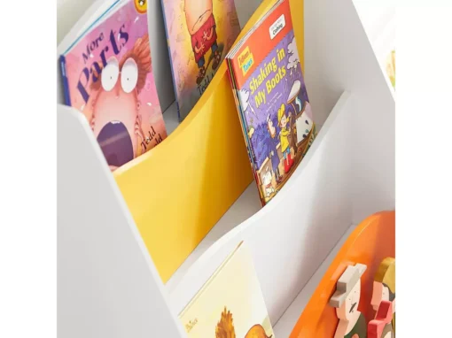 Bibliothèque Enfant Rangement Pour Jouets Et Livres Porte-revues Avec 2 Boîtes, KMB65-W -Meilleur Meubles Magasin bibliotheque 19313009