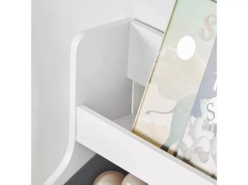 Étagère De Rangement Pour Chambre D’Enfants Avec 2 Paniers Et 1 Compartiment à Roulettes, KMB71-W -Meilleur Meubles Magasin bibliotheque 19313085