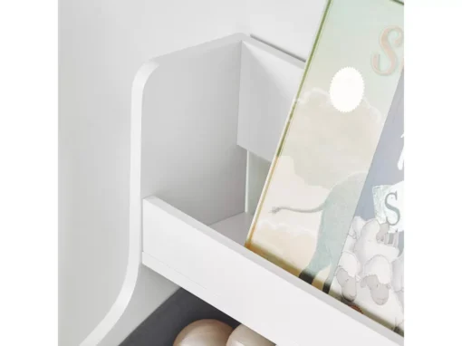 Étagère De Rangement Pour Chambre D’Enfants Avec 2 Paniers Et 1 Compartiment à Roulettes, KMB71-W -Meilleur Meubles Magasin bibliotheque 19313091