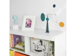 Bibliothèque Enfantspour Livres Et Jouets Avec 5 Compartiments Et 3 Paniers, KMB26-W -Meilleur Meubles Magasin bibliotheque 19400389