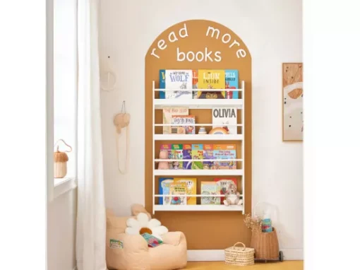 Bibliothèque Murale Étagère De Rangement Étagère à Livres Enfants Avec 4 Étages, KMB08-W -Meilleur Meubles Magasin bibliotheque 19400441