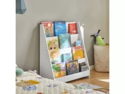 Étagère À Livres Pour Enfants Avec 4 Compartiments De Rangement Blanc, Kmb32-w -Meilleur Meubles Magasin bibliotheque 19400935