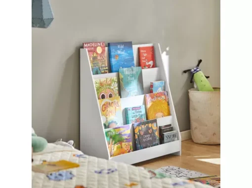 Étagère À Livres Pour Enfants Avec 4 Compartiments De Rangement Blanc, Kmb32-w -Meilleur Meubles Magasin bibliotheque 19400935