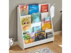 Étagère À Livres Pour Enfants Avec 4 Compartiments De Rangement Blanc, Kmb32-w -Meilleur Meubles Magasin bibliotheque 19400945