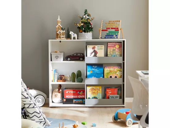 Étagère Enfants Commode Pour Chambre D'Enfant Avec Porte Coulissante Étagère à Jouets, KMB33-W 4 Étagère Enfants Commode Pour Chambre D'Enfant Avec Porte Coulissante Étagère à Jouets, KMB33-W – Image 2