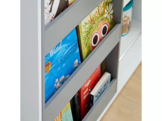 Étagère Enfants Commode Pour Chambre D'Enfant Avec Porte Coulissante Étagère à Jouets, KMB33-W 8 Étagère Enfants Commode Pour Chambre D'Enfant Avec Porte Coulissante Étagère à Jouets, KMB33-W – Image 6