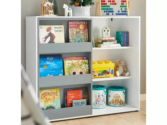 Étagère Enfants Commode Pour Chambre D'Enfant Avec Porte Coulissante Étagère à Jouets, KMB33-W 10 Étagère Enfants Commode Pour Chambre D'Enfant Avec Porte Coulissante Étagère à Jouets, KMB33-W – Image 8