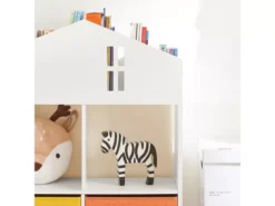 Mini Bibliothèque Pour Livres Et Jouets Pour Enfant, Étagère En Forme De Maison, KMB49-W -Meilleur Meubles Magasin bibliotheque 19401443