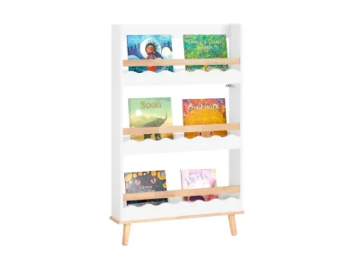 SoBuy KMB77-W Bibliothèque Murale, Étagère à Livres à 3 Niveaux, Étagère De Rangement Pour Ranger Des Livres Pour Chambre D'enfants, Salle De Jeux -Meilleur Meubles Magasin bibliotheque 20859691