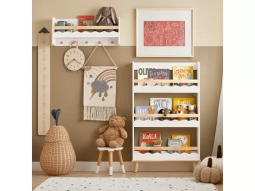 SoBuy KMB77-W Bibliothèque Murale, Étagère à Livres à 3 Niveaux, Étagère De Rangement Pour Ranger Des Livres Pour Chambre D'enfants, Salle De Jeux -Meilleur Meubles Magasin bibliotheque 20859693