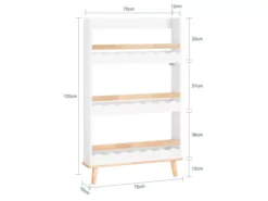 SoBuy KMB77-W Bibliothèque Murale, Étagère à Livres à 3 Niveaux, Étagère De Rangement Pour Ranger Des Livres Pour Chambre D'enfants, Salle De Jeux -Meilleur Meubles Magasin bibliotheque 20859695