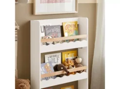 SoBuy KMB77-W Bibliothèque Murale, Étagère à Livres à 3 Niveaux, Étagère De Rangement Pour Ranger Des Livres Pour Chambre D'enfants, Salle De Jeux -Meilleur Meubles Magasin bibliotheque 20859697