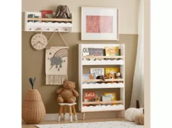 SoBuy KMB77-W Bibliothèque Murale, Étagère à Livres à 3 Niveaux, Étagère De Rangement Pour Ranger Des Livres Pour Chambre D'enfants, Salle De Jeux -Meilleur Meubles Magasin bibliotheque 20859709