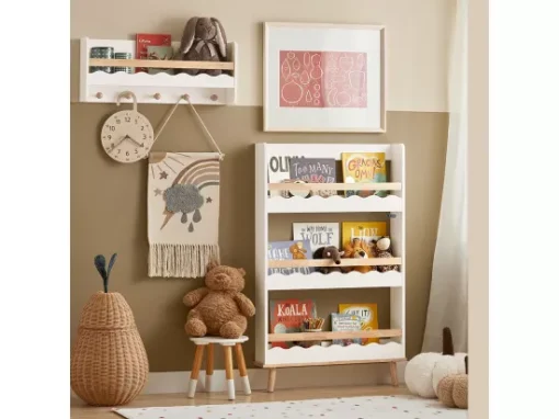 SoBuy KMB77-W Bibliothèque Murale, Étagère à Livres à 3 Niveaux, Étagère De Rangement Pour Ranger Des Livres Pour Chambre D'enfants, Salle De Jeux -Meilleur Meubles Magasin bibliotheque 20859709