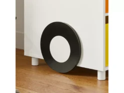 Armoire Pour Enfants, Meuble De Rangement Jouets Avec 2 Paniers Multicolores, KMB67-W -Meilleur Meubles Magasin bibliotheque 22826661