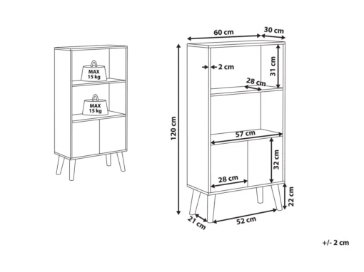 Bibliothèque Avec 2 Niveaux Et Portes Effet Bois Foncé VICOSA -Meilleur Meubles Magasin bibliotheque 23238457