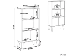 Bibliothèque Avec 2 Niveaux Et Portes Effet Bois Foncé VICOSA -Meilleur Meubles Magasin bibliotheque 23238461