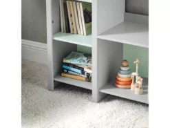 SoBuy Bibliothèque Pour Enfant, Banc Étagère De Rangement Pour Jouets Et Livres, Étagère à Livres Pour Garçon Fille Pour Chambre D'enfant Et Salle De Jeux, 5 Compartiments, 90 X 30 X 82 Cm, Gris Et Vert, KMB89-HG -Meilleur Meubles Magasin bibliotheque 23828059