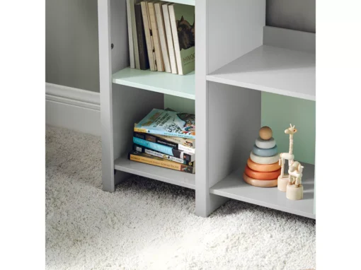 SoBuy Bibliothèque Pour Enfant, Banc Étagère De Rangement Pour Jouets Et Livres, Étagère à Livres Pour Garçon Fille Pour Chambre D'enfant Et Salle De Jeux, 5 Compartiments, 90 X 30 X 82 Cm, Gris Et Vert, KMB89-HG -Meilleur Meubles Magasin bibliotheque 23828059