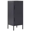 Armoire 2 Portes En Acier Noir HURON -Meilleur Meubles Magasin buffet 16267605
