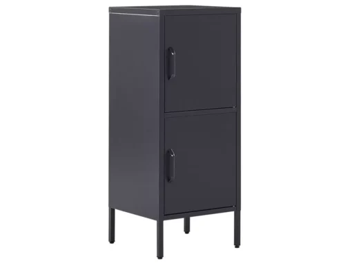 Armoire 2 Portes En Acier Noir HURON -Meilleur Meubles Magasin buffet 16267605