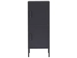 Armoire 2 Portes En Acier Noir HURON -Meilleur Meubles Magasin buffet 16267615