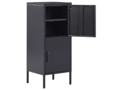 Armoire 2 Portes En Acier Noir HURON -Meilleur Meubles Magasin buffet 16267617