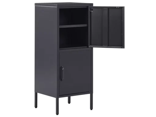 Armoire 2 Portes En Acier Noir HURON -Meilleur Meubles Magasin buffet 16267617