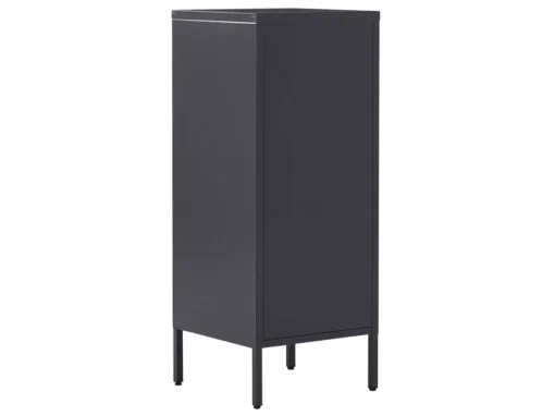 Armoire 2 Portes En Acier Noir HURON -Meilleur Meubles Magasin buffet 16267619