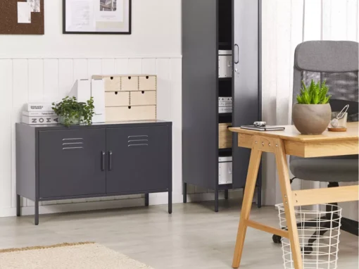 Buffet En Acier Noir URIA -Meilleur Meubles Magasin buffet 16691645