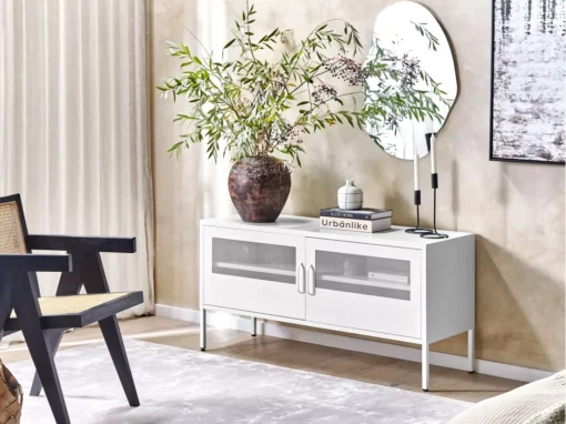 Commode à 2 Portes En Métal Blanc MORLEY -Meilleur Meubles Magasin buffet 16691707