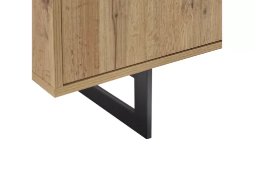 Buffet Avec 2 Tiroirs Et 2 Portes En Bois Clair Et Noir BOISO -Meilleur Meubles Magasin buffet 17163313