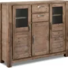Buffet Haut Alaska Avec 3 Portes Et 2 Tiroirs - Acacia Massif Et MDF - Marron -Meilleur Meubles Magasin buffet 18873107