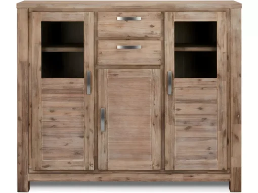 Buffet Haut Alaska Avec 3 Portes Et 2 Tiroirs - Acacia Massif Et MDF - Marron -Meilleur Meubles Magasin buffet 18873109