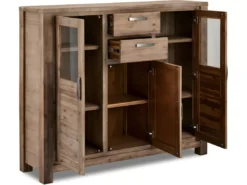 Buffet Haut Alaska Avec 3 Portes Et 2 Tiroirs - Acacia Massif Et MDF - Marron -Meilleur Meubles Magasin buffet 18873111