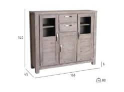 Buffet Haut Alaska Avec 3 Portes Et 2 Tiroirs - Acacia Massif Et MDF - Marron -Meilleur Meubles Magasin buffet 18873119