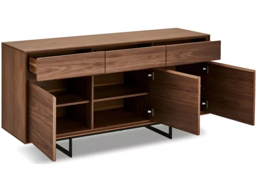Buffet Tokyo Avec 3 Portes Et 3 Tiroirs - MDF Et Métal - Noyer -Meilleur Meubles Magasin buffet 18873151