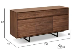 Buffet Tokyo Avec 3 Portes Et 3 Tiroirs - MDF Et Métal - Noyer -Meilleur Meubles Magasin buffet 18873167