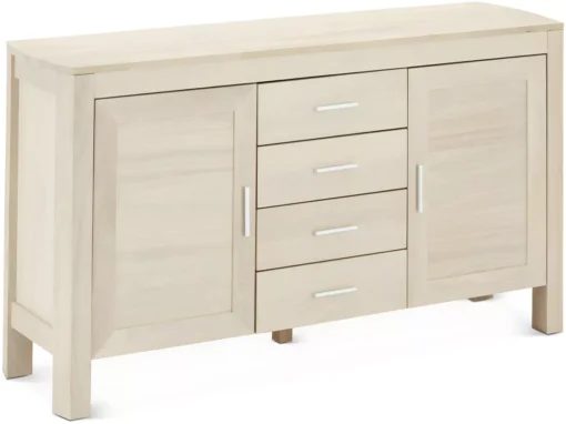 Buffet Paris Avec 2 Portes Et 4 Tiroirs - Chêne Massif Et MDF - Naturel -Meilleur Meubles Magasin buffet 18873183