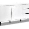 Buffet Lyon Avec 2 Portes Et 3 Tiroirs - MDF Et Bois - Blanc -Meilleur Meubles Magasin buffet 18873211