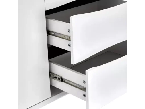 Buffet Lyon Avec 2 Portes Et 3 Tiroirs - MDF Et Bois - Blanc -Meilleur Meubles Magasin buffet 18873227
