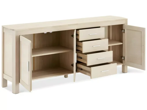 Buffet Paris Avec 3 Portes Et 4 Tiroirs - Chêne Massif Et MDF - Naturel -Meilleur Meubles Magasin buffet 18873331