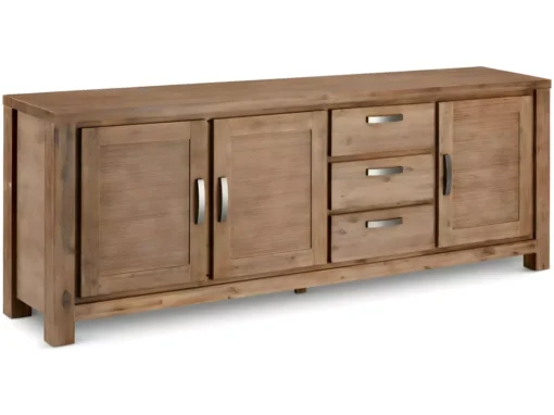 Buffet Alaska Avec 3 Portes Et 3 Tiroirs - Acacia Massif Et MDF - Marron -Meilleur Meubles Magasin buffet 18873359
